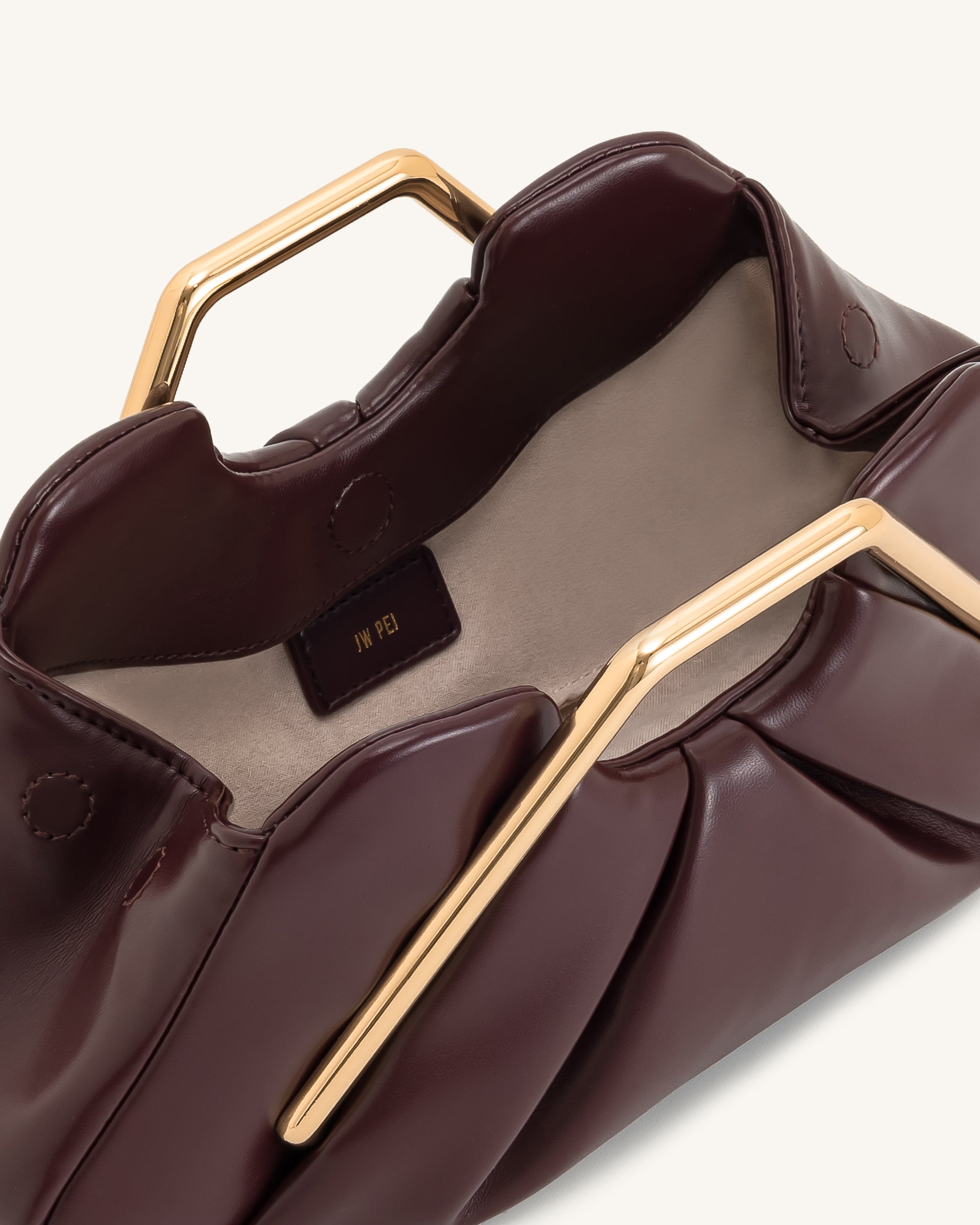 Jw Pei Lila Metal Frame Clutch Burgundy