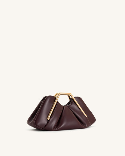 Jw Pei Lila Metal Frame Clutch Burgundy