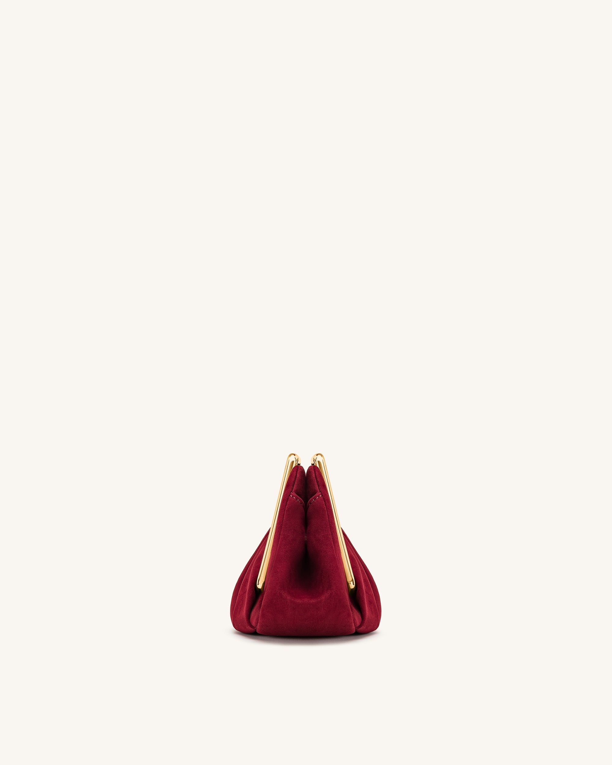 Jw Pei Lila Faux Suede Metal Frame Clutch Red