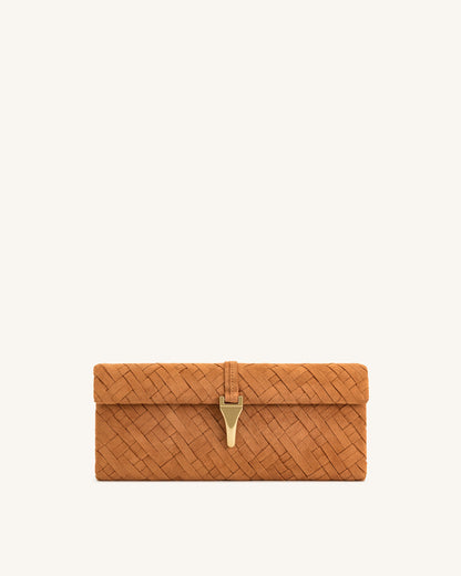 Jw Pei Zaria Woven Clutch Brown