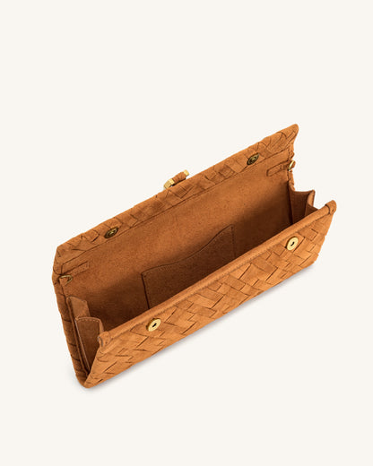 Jw Pei Zaria Woven Clutch Brown
