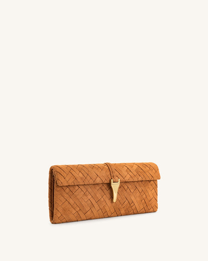 Jw Pei Zaria Woven Clutch Brown