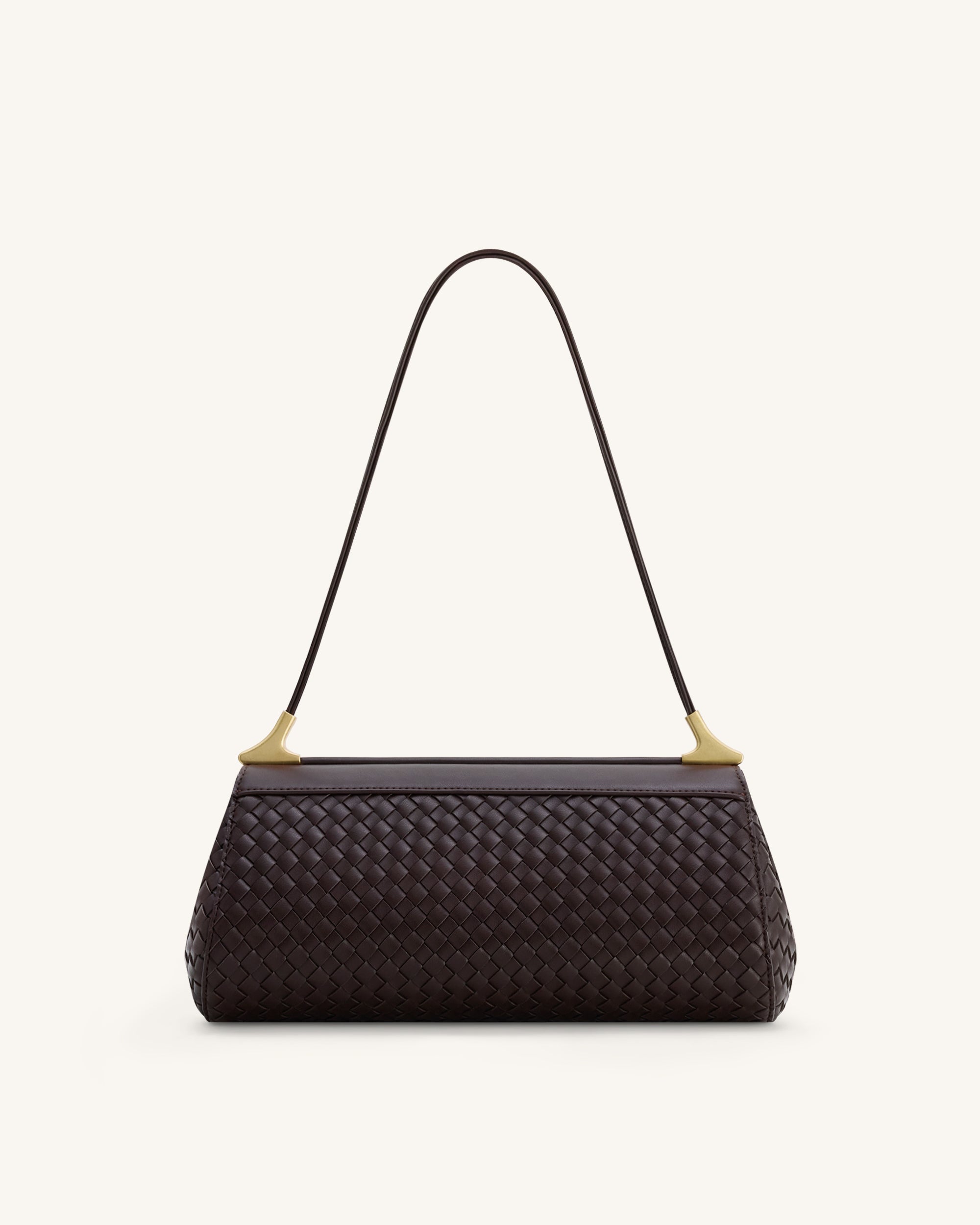 Jw Pei Eloise Woven Shoulder Bag Dark Brown