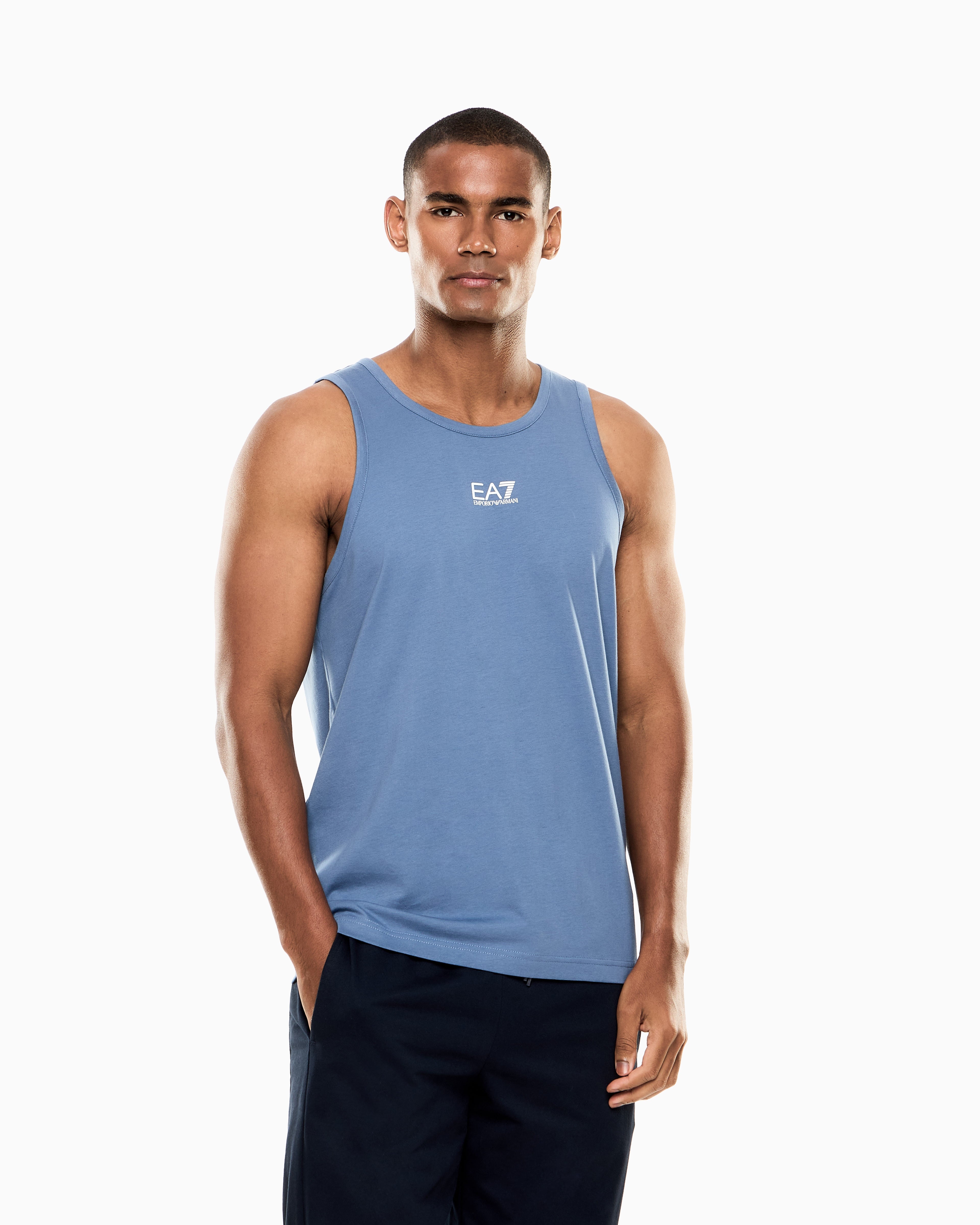 EA7 Core Identity cotton jersey tank top