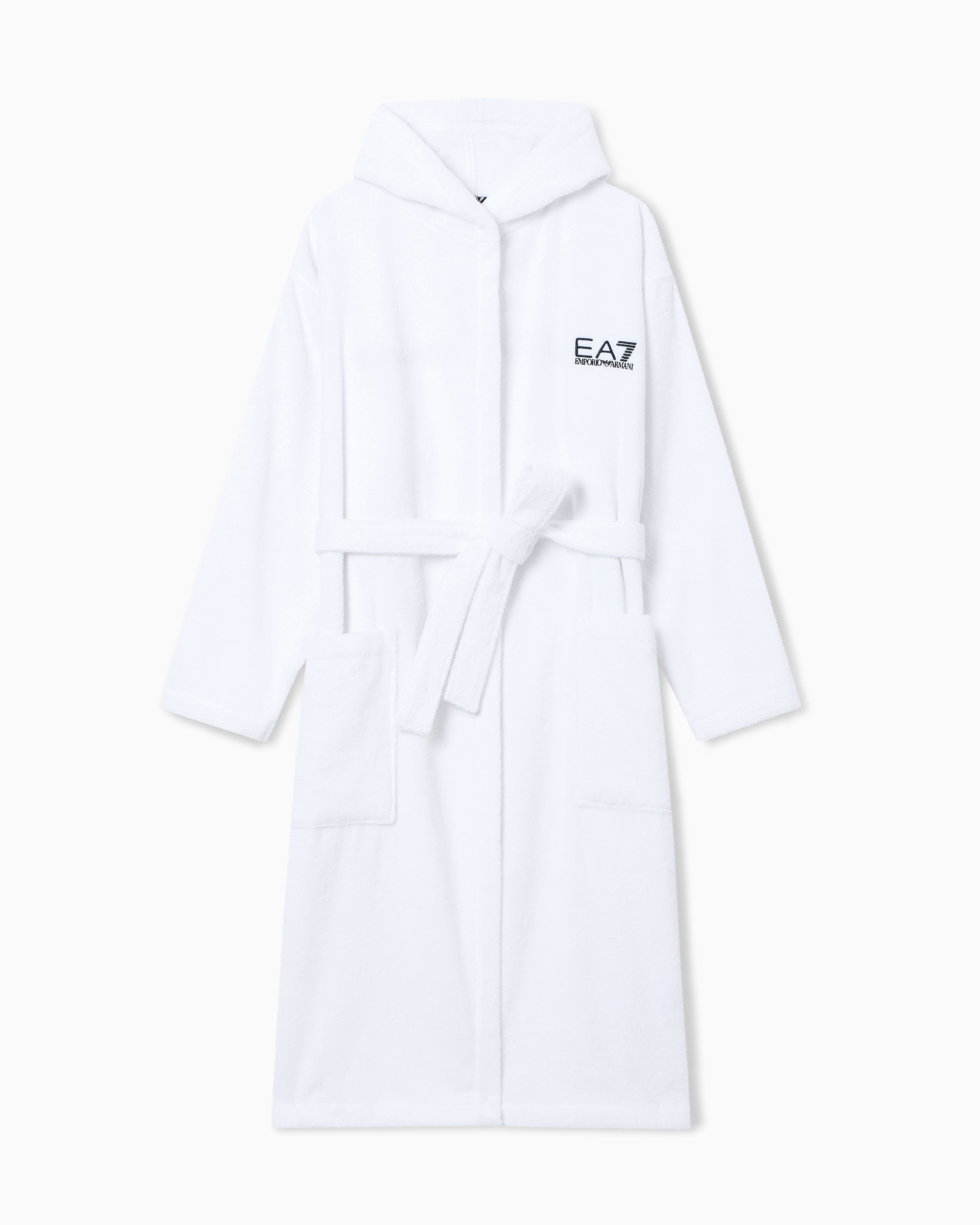 EA7 Cotton terry bathrobe