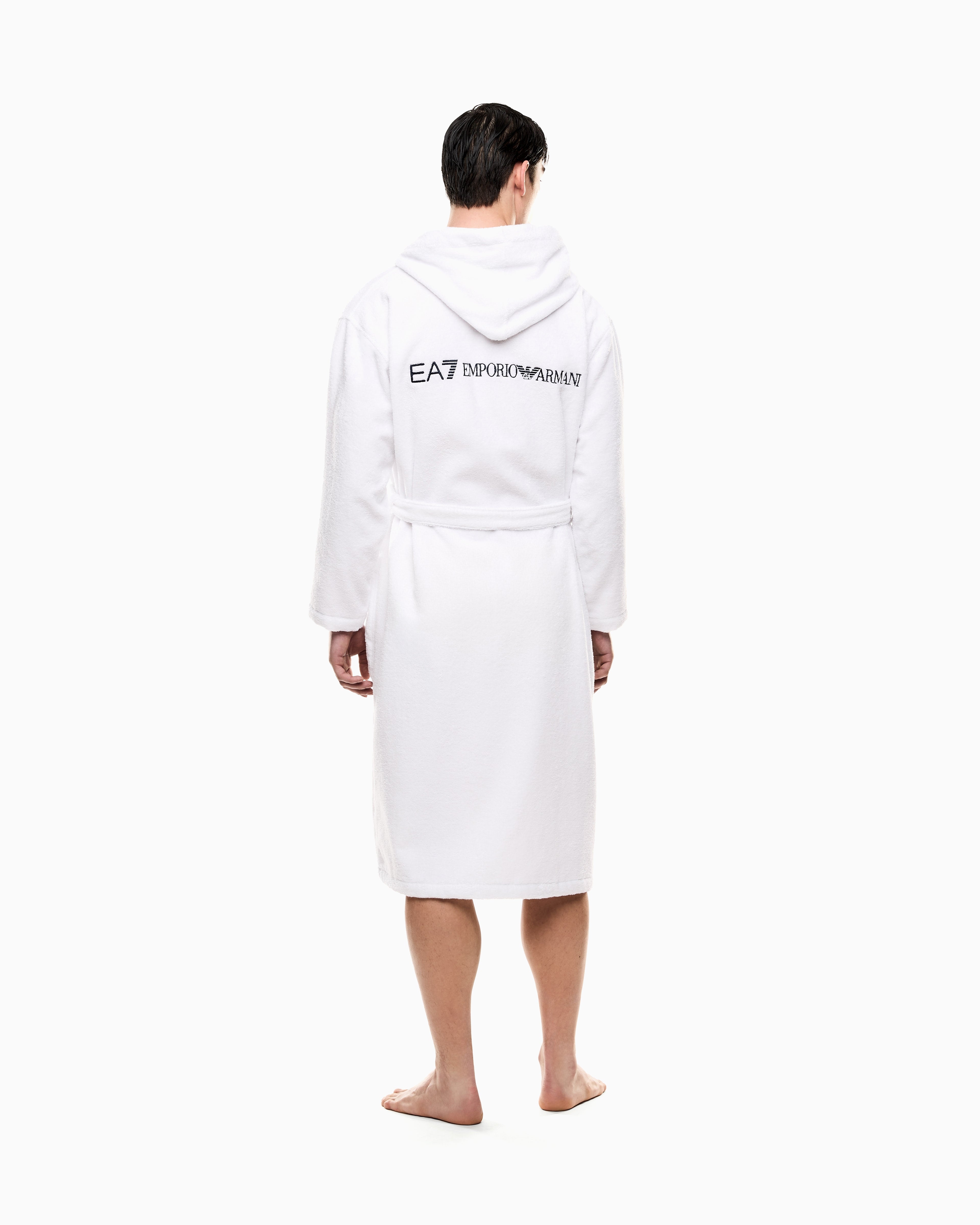 EA7 Cotton terry bathrobe