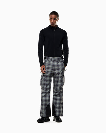 EA7 Technical ski cargo trousers in a check motif with STRATUM7 padding