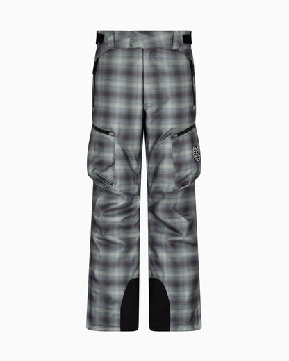 EA7 Technical ski cargo trousers in a check motif with STRATUM7 padding