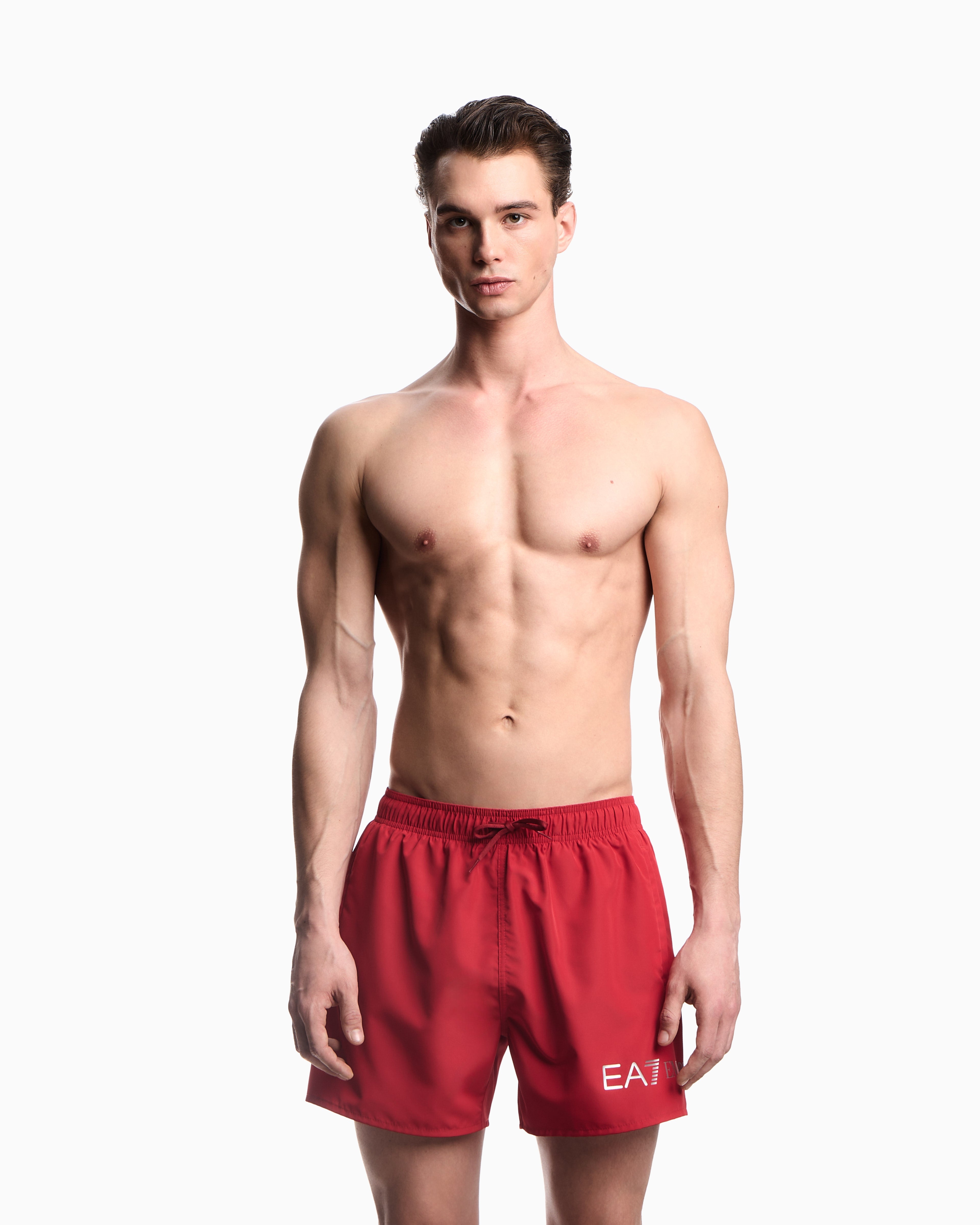 EA7 Swim shorts with a drawstring waist and side pockets
