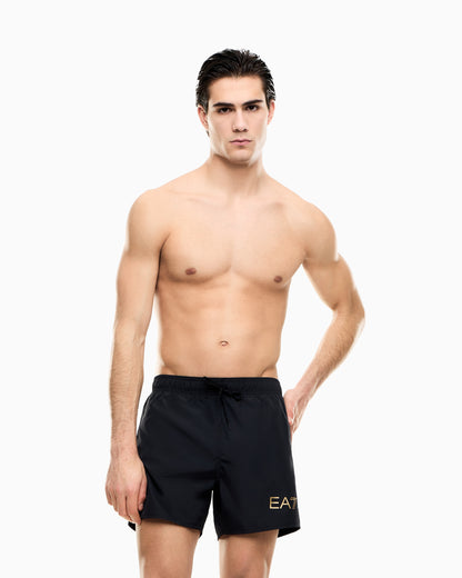 EA7 Swim shorts with a drawstring waist and side pockets