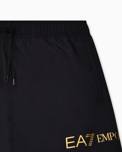EA7 Swim shorts with a drawstring waist and side pockets