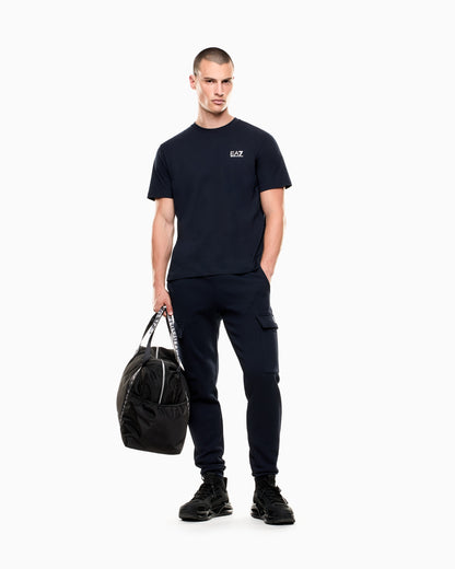 EA7 Logo t-shirt in cotton jersey with back print Logo Series