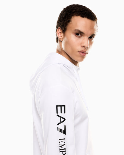 EA7 Logo zip up sweatshirt in cotton with a hood Logo Series