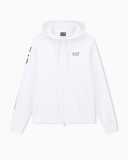 EA7 Logo zip up sweatshirt in cotton with a hood Logo Series