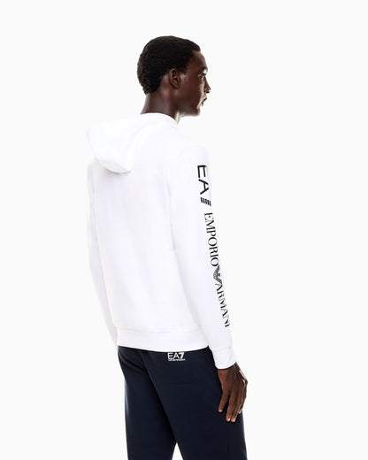 EA7 Logo Series hooded cotton sweatshirt