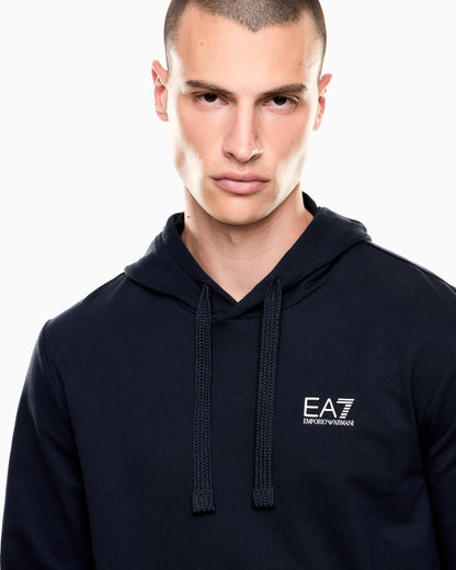 EA7 Pullover sweatshirt in cotton with a hood Logo Series