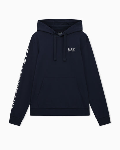 EA7 Pullover sweatshirt in cotton with a hood Logo Series