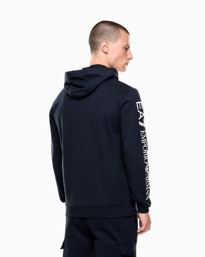 EA7 Pullover sweatshirt in cotton with a hood Logo Series