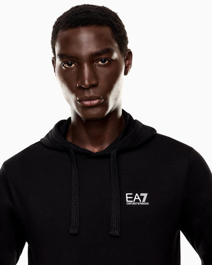 EA7 Pullover sweatshirt in cotton with a hood Logo Series