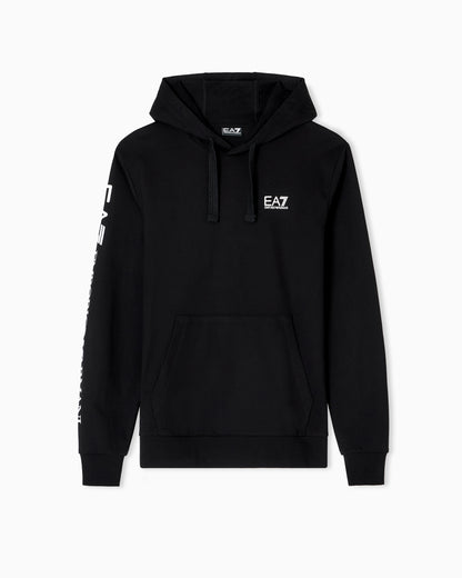 EA7 Logo Series hooded cotton sweatshirt