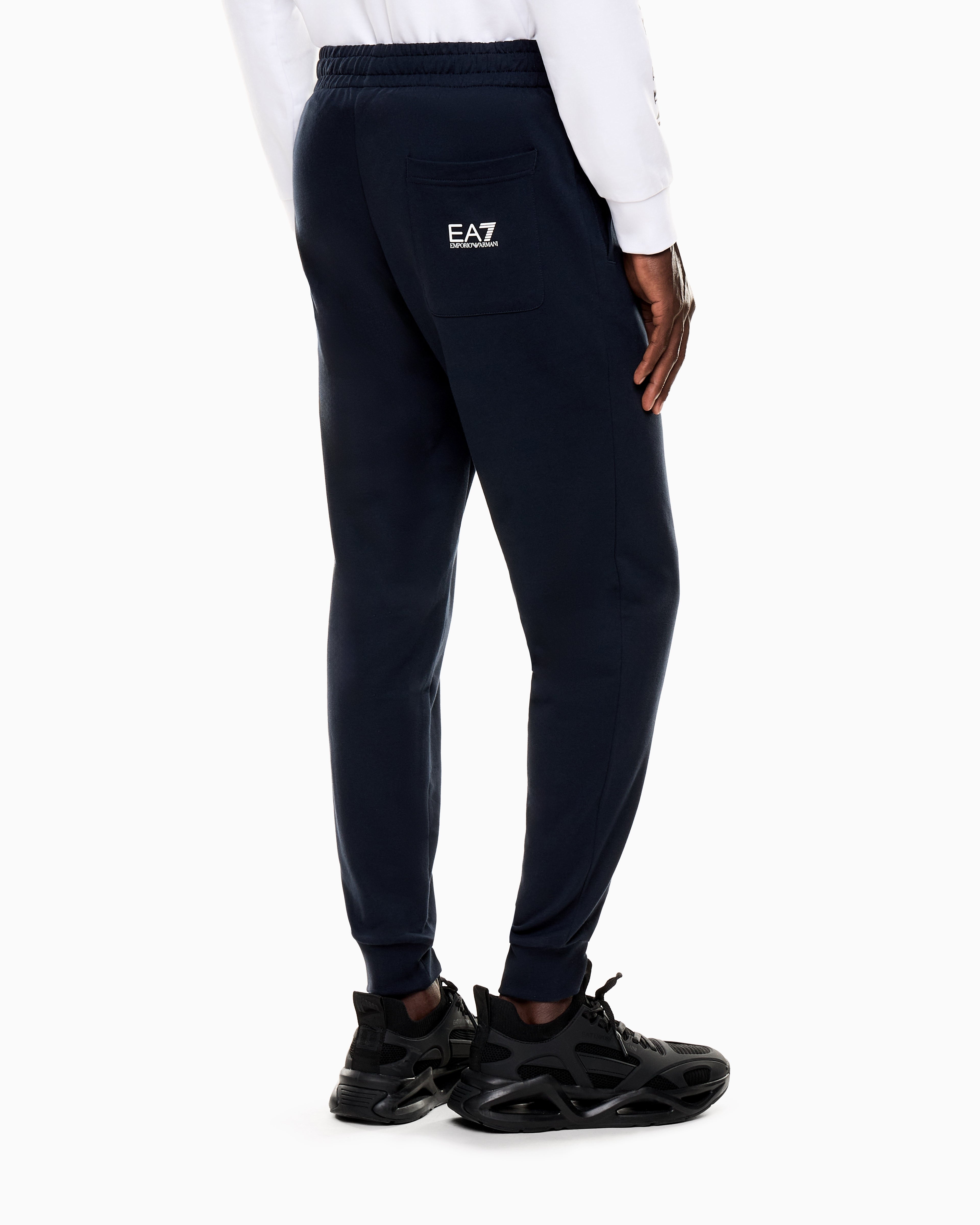 EA7 Logo joggers in slim-fit cotton with pockets Logo Series