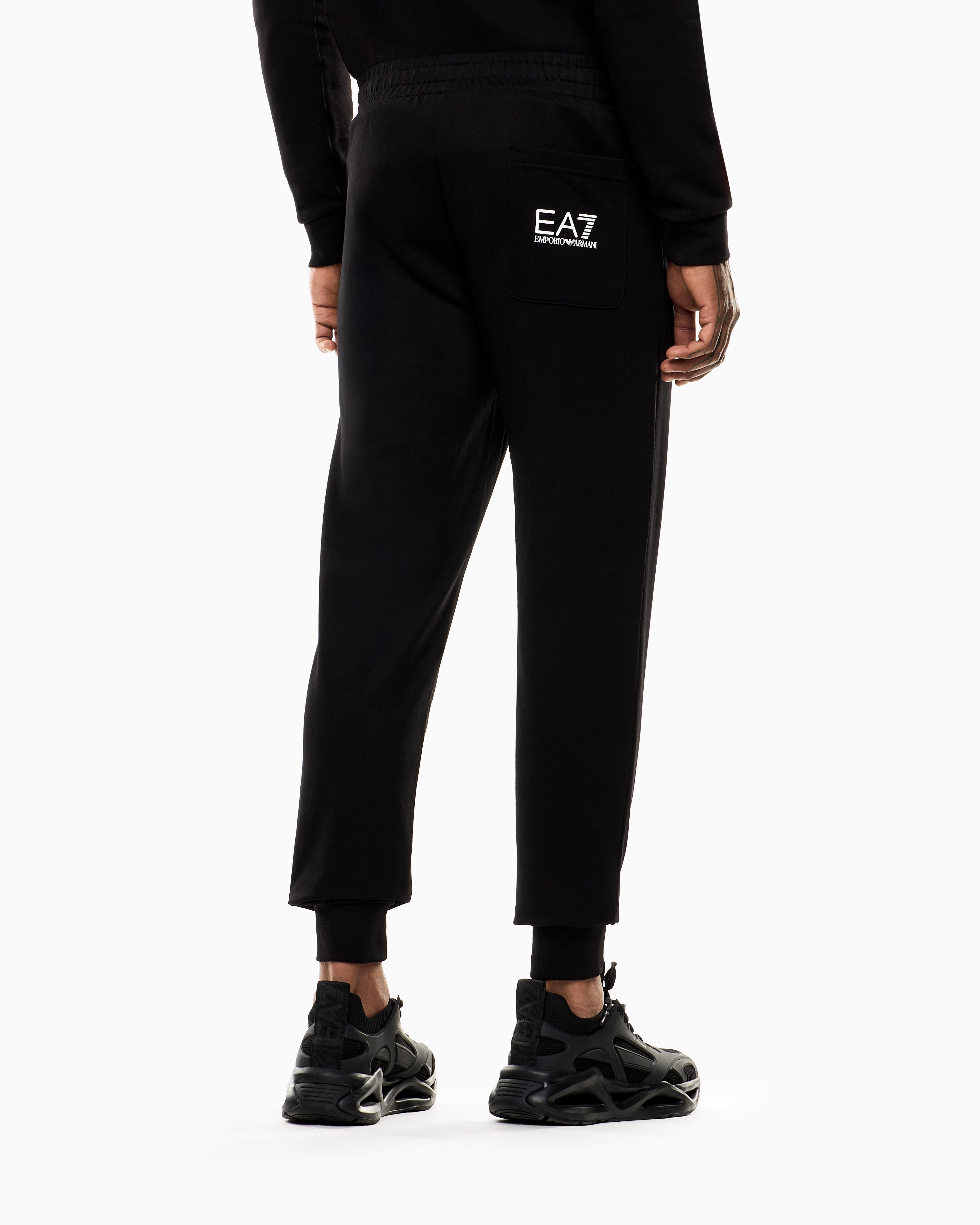EA7 Logo joggers in slim-fit cotton with pockets Logo Series