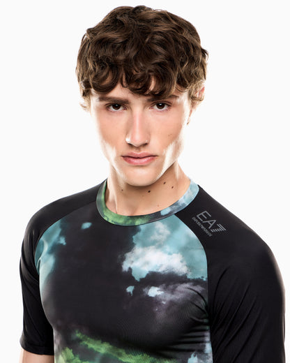 EA7 Dynamic Athlete printed T-shirt in VIGOR7 technical fabric