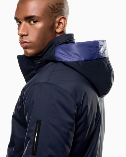 EA7 Recycled-fabric padded jacket with hood