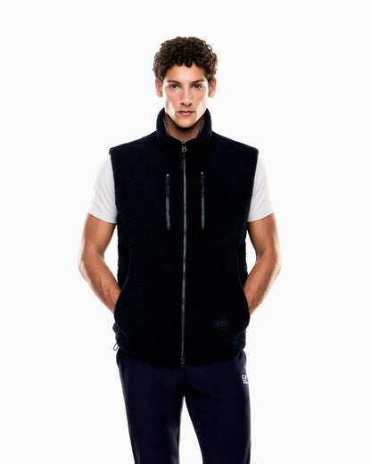 EA7 Golf Club reversible gilet in nylon and teddy-effect fabric