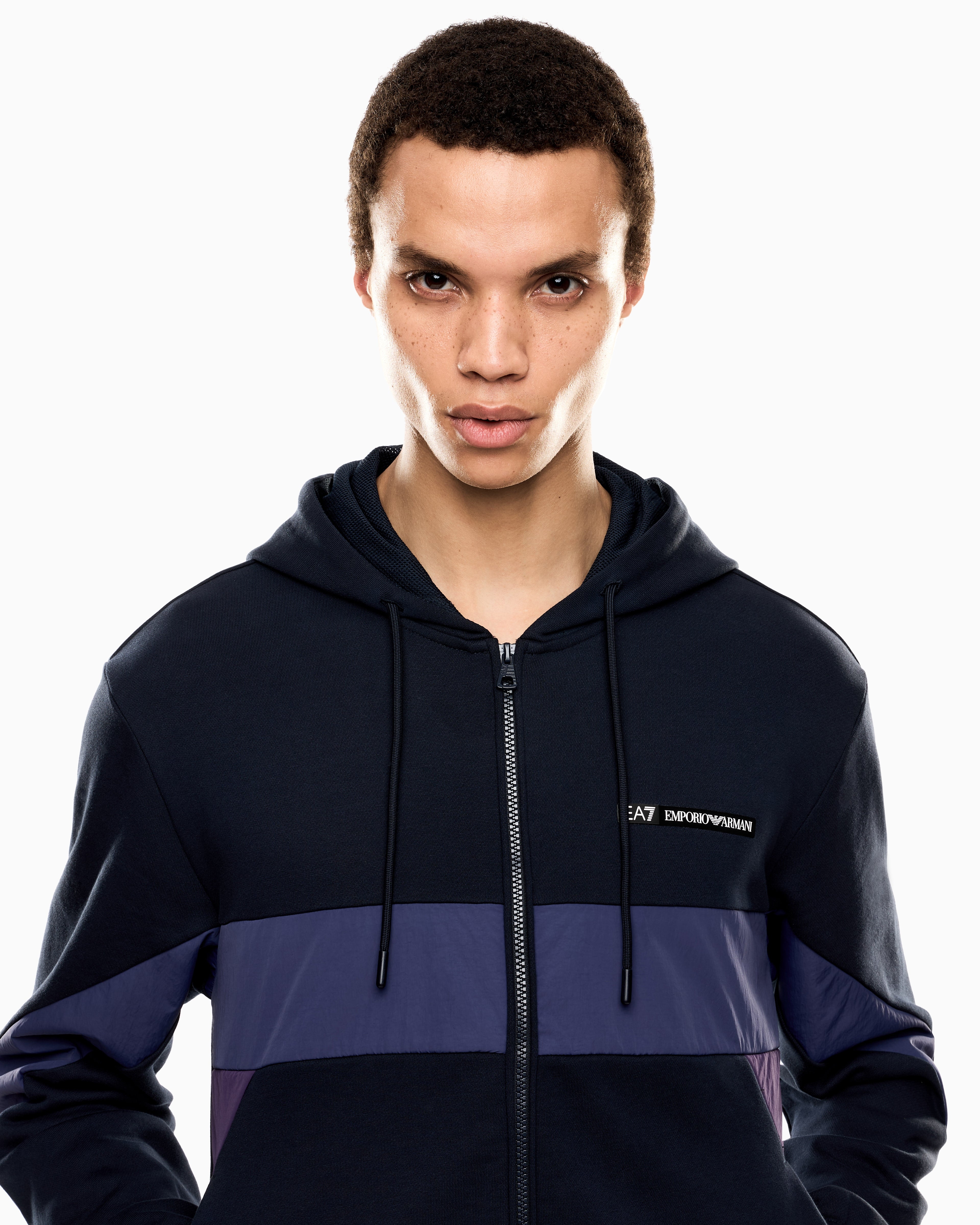 EA7 Athletic Colour Block cotton-blend tracksuit