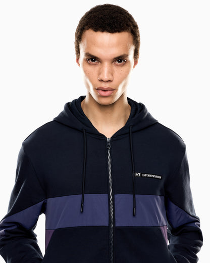 EA7 Athletic Colour Block cotton-blend tracksuit