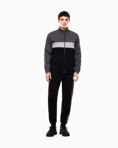EA7 ASV Athletic Colour Block organic cotton-blend tracksuit