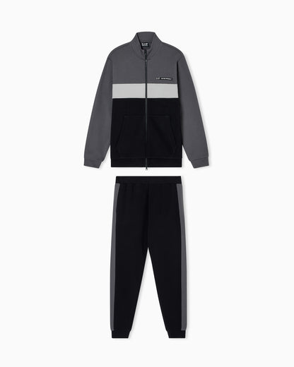 EA7 ASV Athletic Colour Block organic cotton-blend tracksuit
