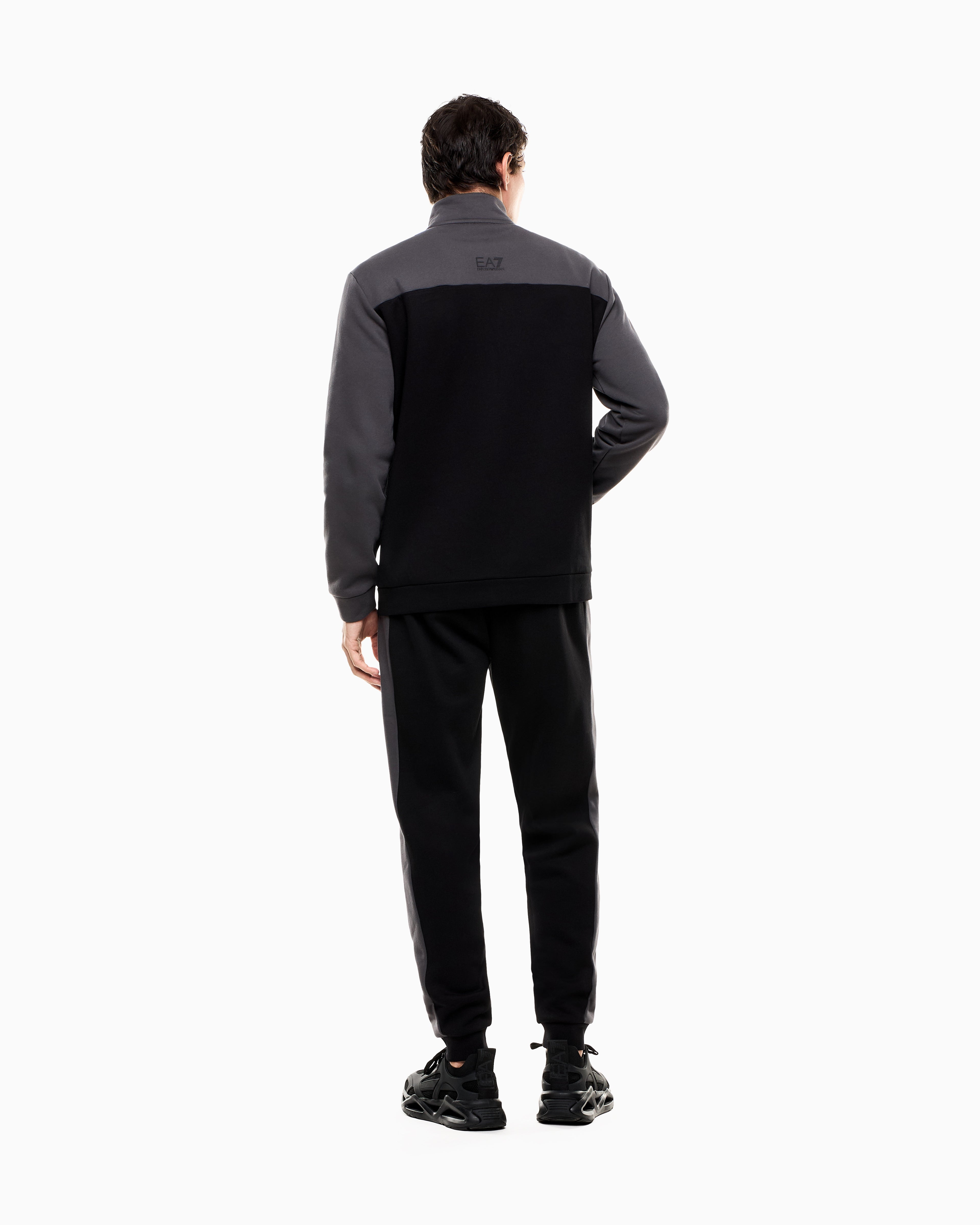 EA7 ASV Athletic Colour Block organic cotton-blend tracksuit