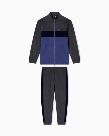 EA7 ASV Athletic Colour Block organic cotton-blend tracksuit