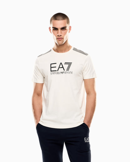EA7 ASV 7 Lines cotton-blend jersey crew-neck T-shirt