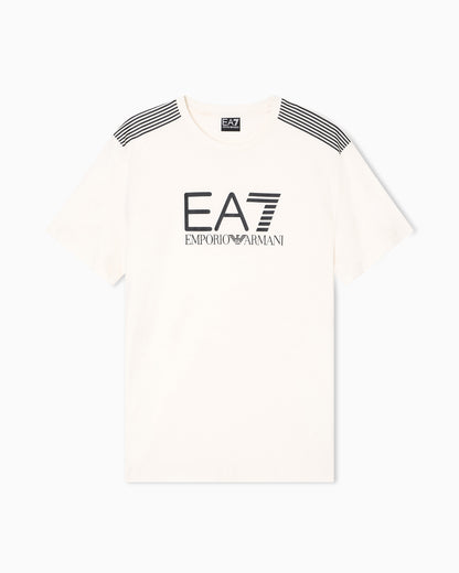 EA7 ASV 7 Lines cotton-blend jersey crew-neck T-shirt