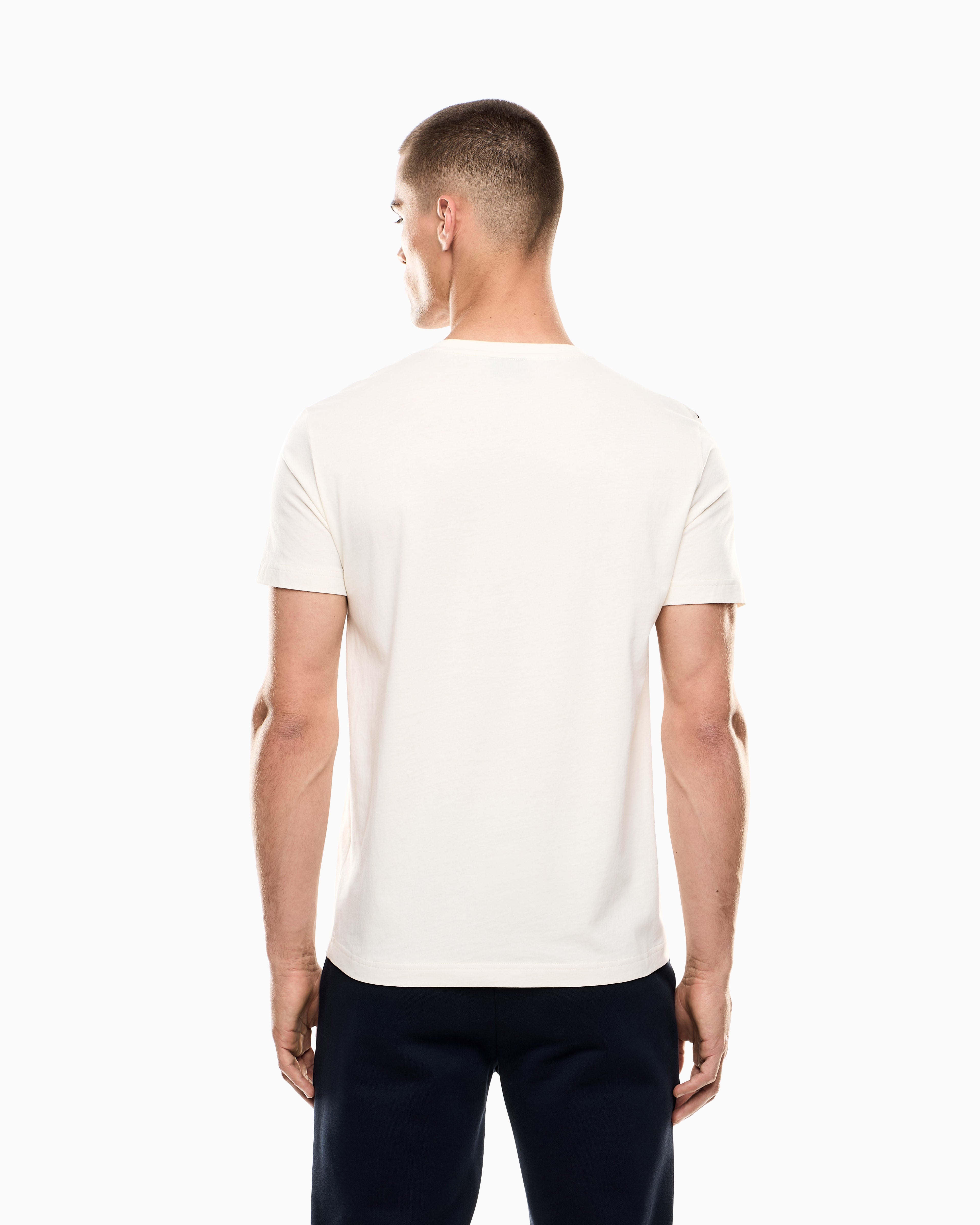 EA7 ASV 7 Lines cotton-blend jersey crew-neck T-shirt