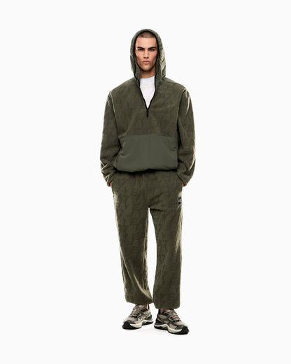 EA7 Logo Series hooded sweatshirt in polar fleece with nylon inserts