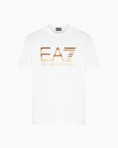 EA7 Logo Series cotton T-shirt with oversized logo