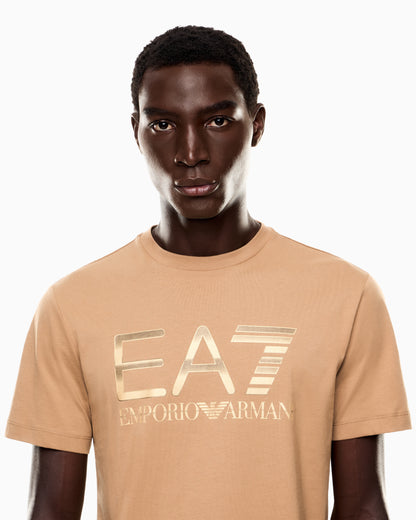 EA7 Logo Series cotton T-shirt with oversized logo