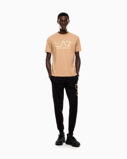 EA7 Logo Series cotton T-shirt with oversized logo