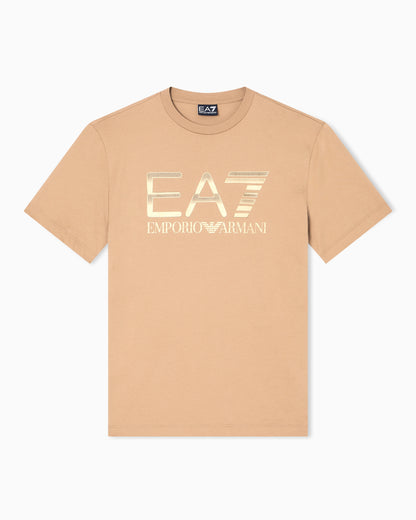 EA7 Logo Series cotton T-shirt with oversized logo
