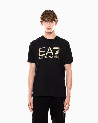 EA7 Logo Series cotton T-shirt with oversized logo