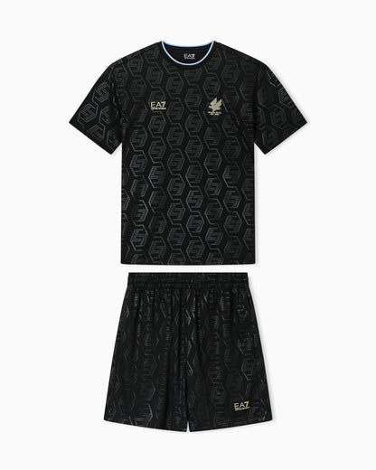 EA7 Soccer jersey T-shirt and shorts set