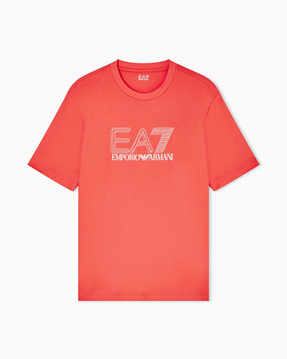 EA7 Cotton Jersey T-Shirt with EA7 Logo