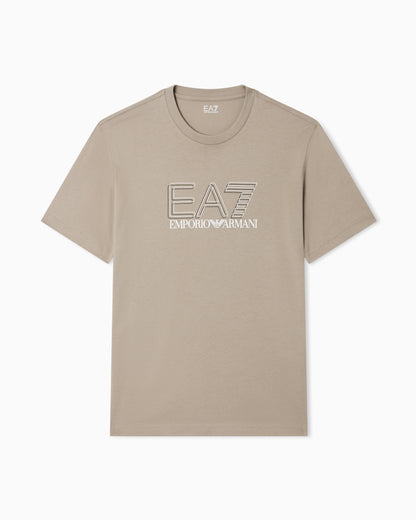 EA7 Cotton Jersey T-Shirt with EA7 Logo