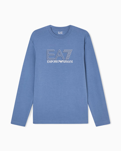 EA7 Visibility long-sleeved T-shirt in stretch cotton jersey