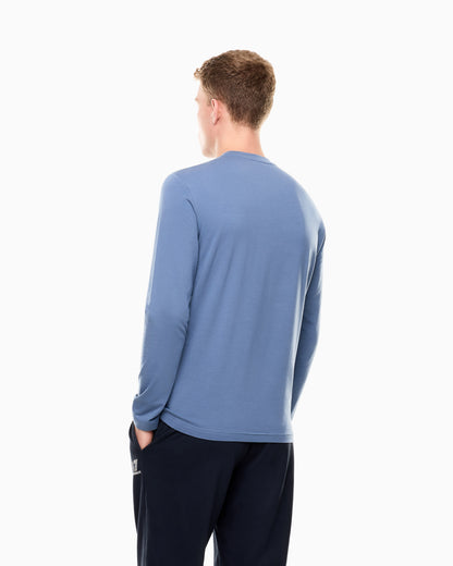 EA7 Visibility long-sleeved T-shirt in stretch cotton jersey