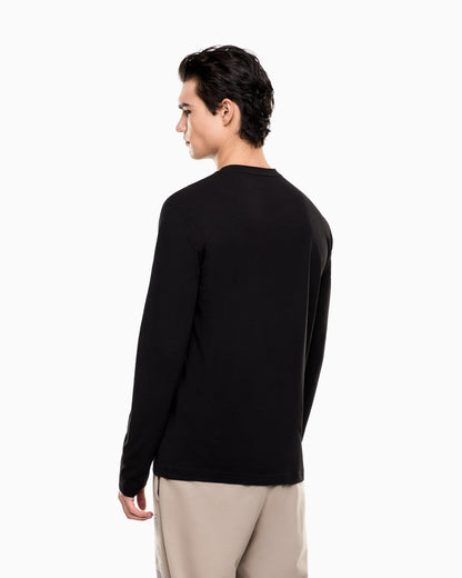 EA7 Visibility long-sleeved T-shirt in stretch cotton jersey